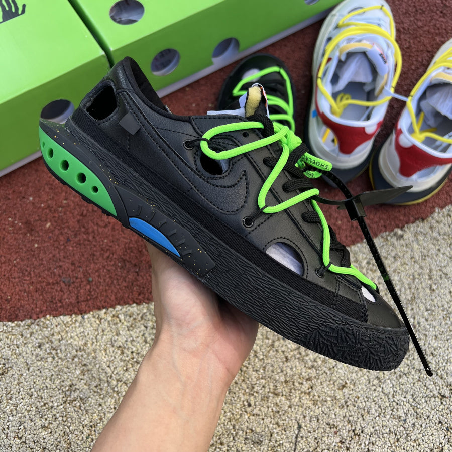 Nike Blazer Low x OFF-WHITE Shoes Black Green DH7863-001 Men's Multi Size  NEW