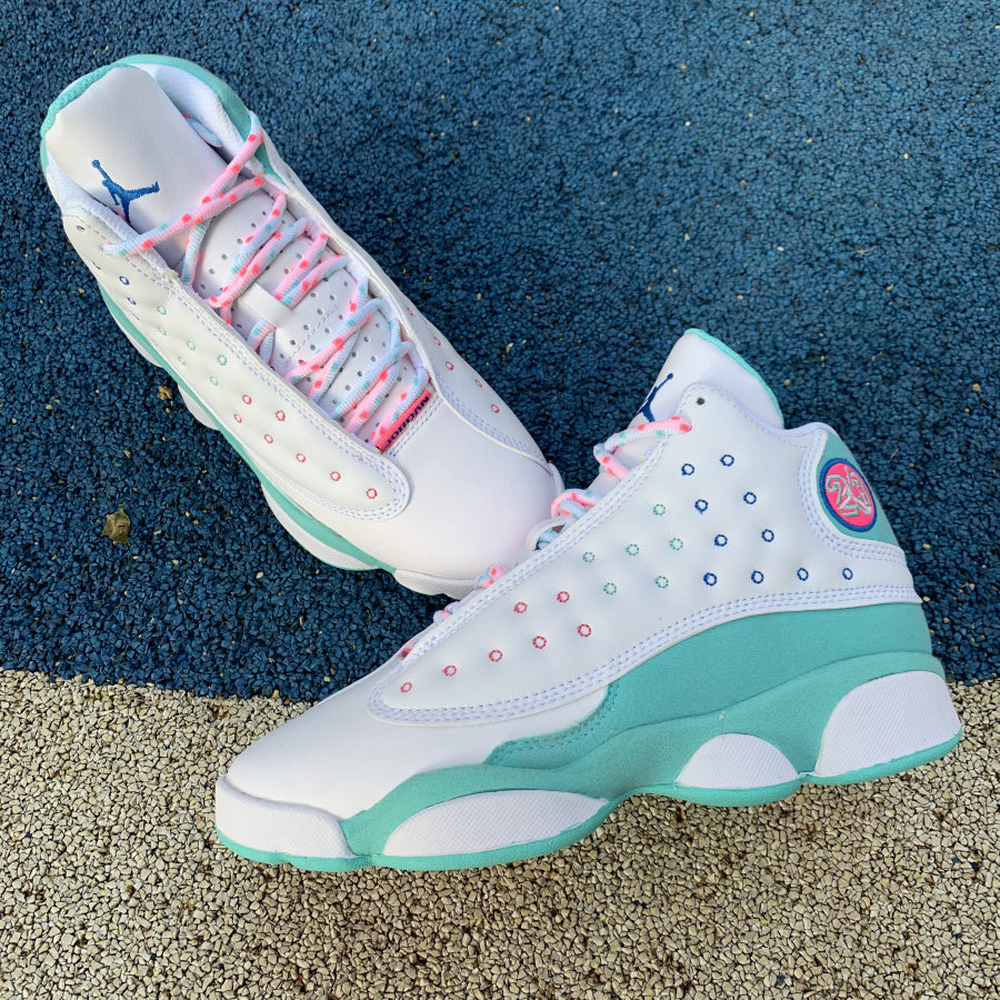 Jordan 13 Retro White Soar Green Pink