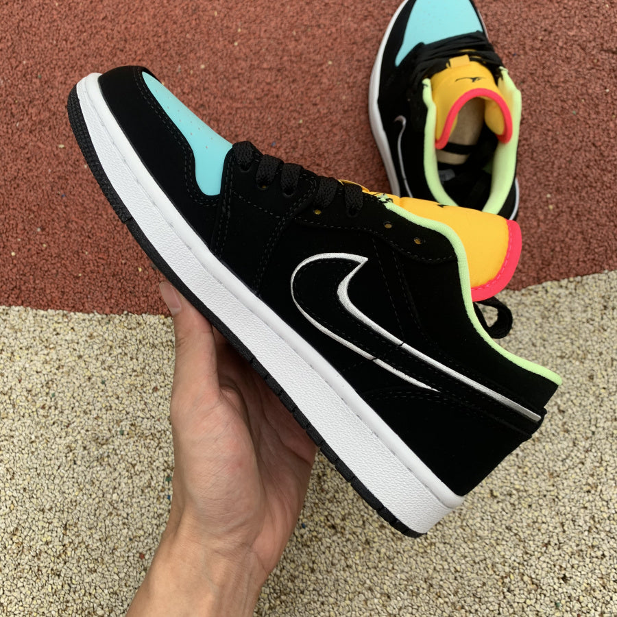 Jordan 1 Low Black Aurora Green Laser Orange