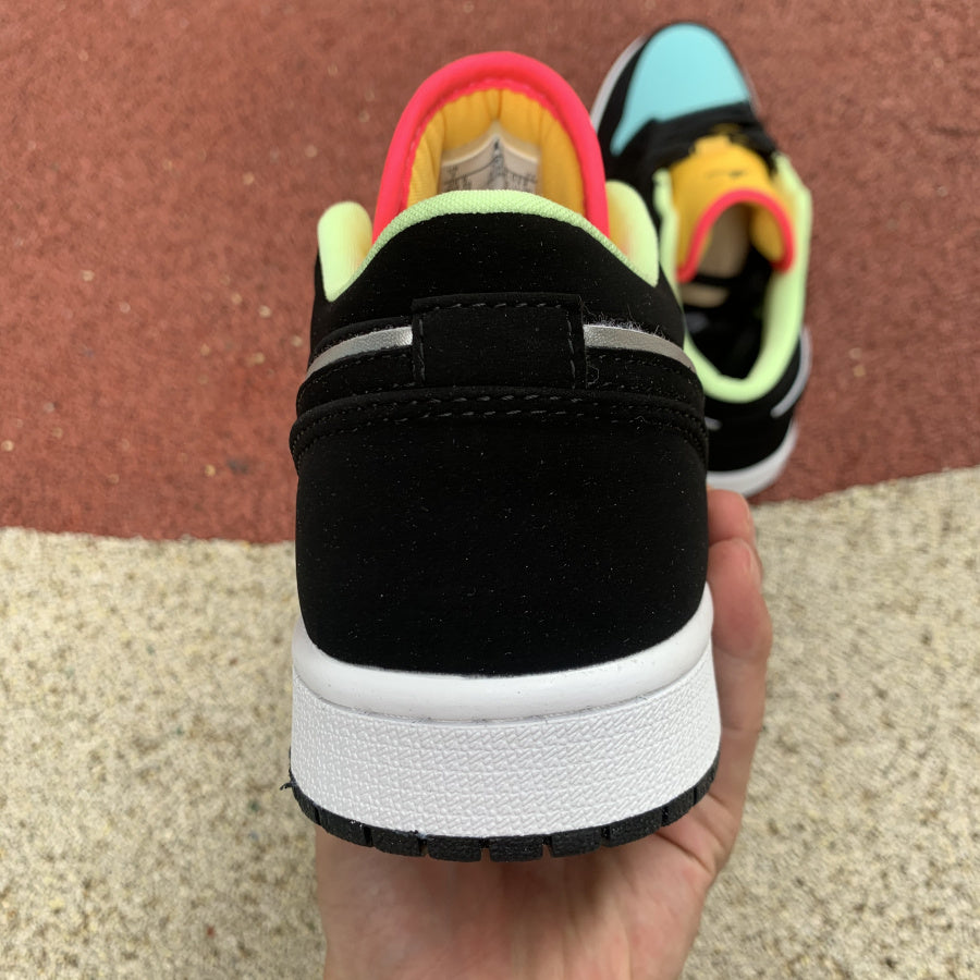 Jordan 1 Low Black Aurora Green Laser Orange