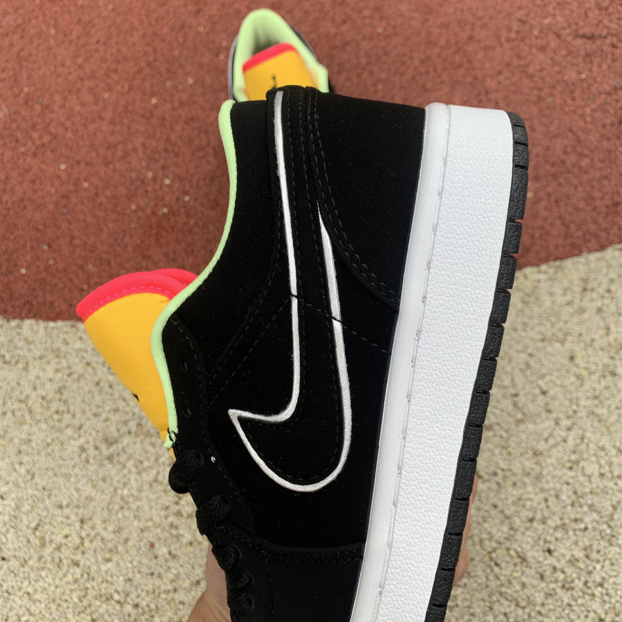 Jordan 1 Low Black Aurora Green Laser Orange