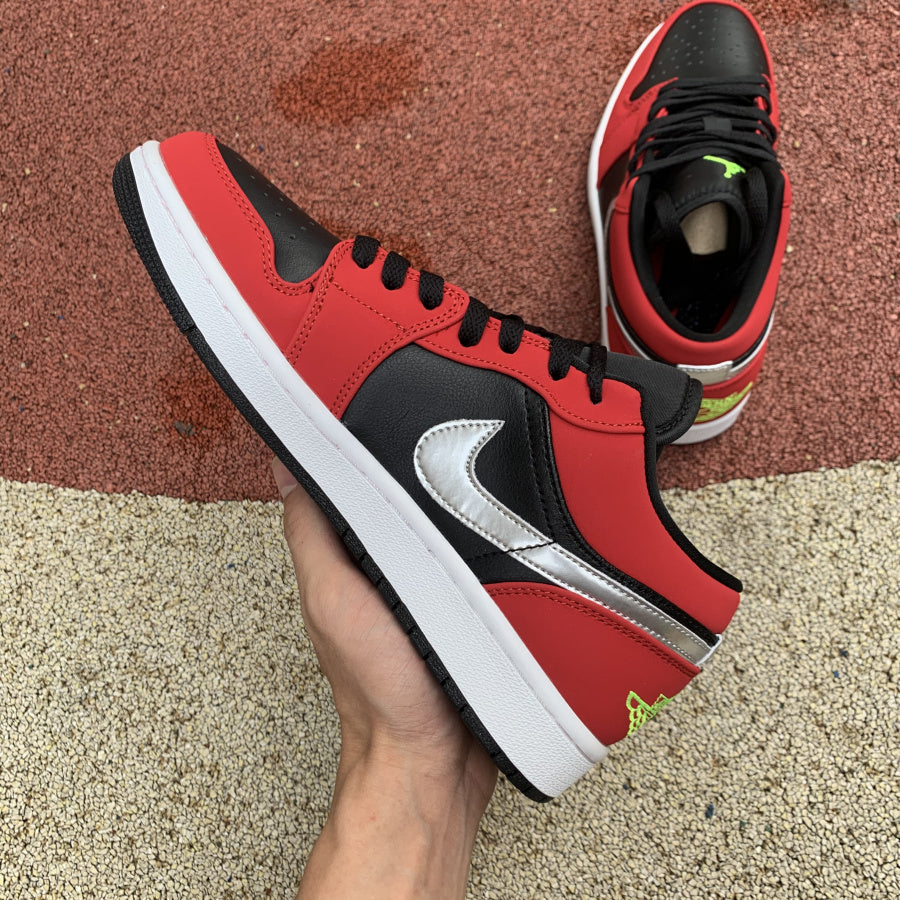 Jordan 1 Low Black Green Pulse Gym Red