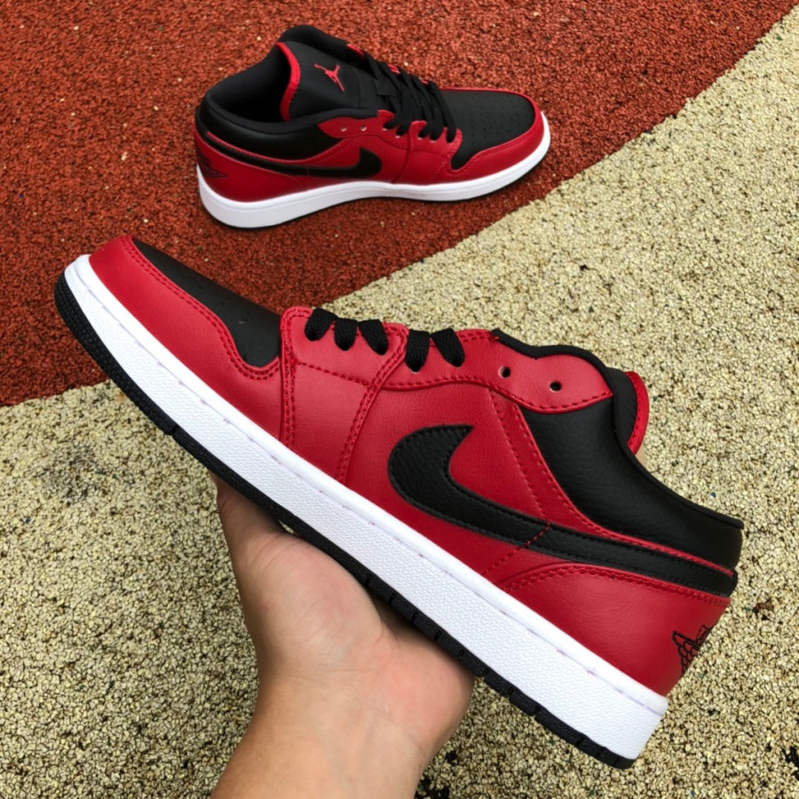 Jordan 1 Low Reverse Bred Pebbled Swoosh