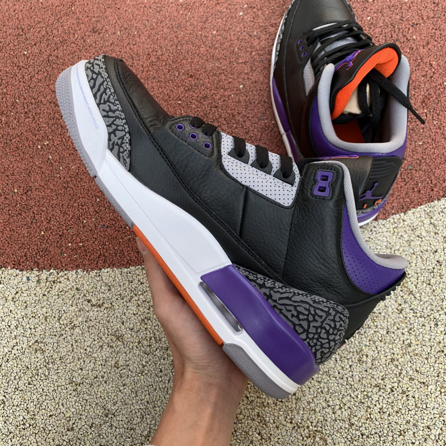 Jordan 3 Retro Black Court Purple