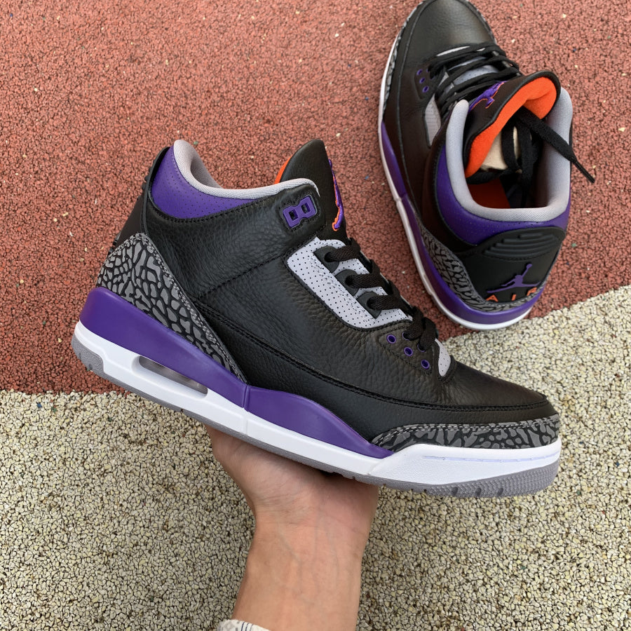 Jordan 3 Retro Black Court Purple