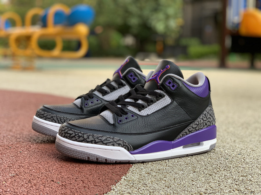 Jordan 3 Retro Black Court Purple