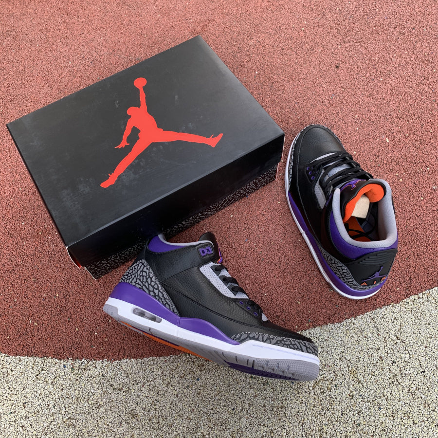 Jordan 3 Retro Black Court Purple