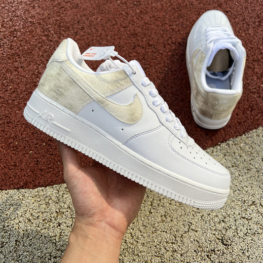 Nike Air Force 1 Low White Pony Hair Heel