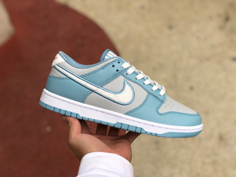 Nike Dunk Low Retro Fleece Swoosh Worn Blue