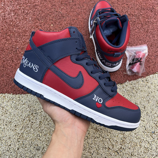 Supreme Nike SB Dunk High By Any Means Navy